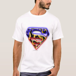 Superman S-Shield Purple-Red Graffiti Logo T-Shirt