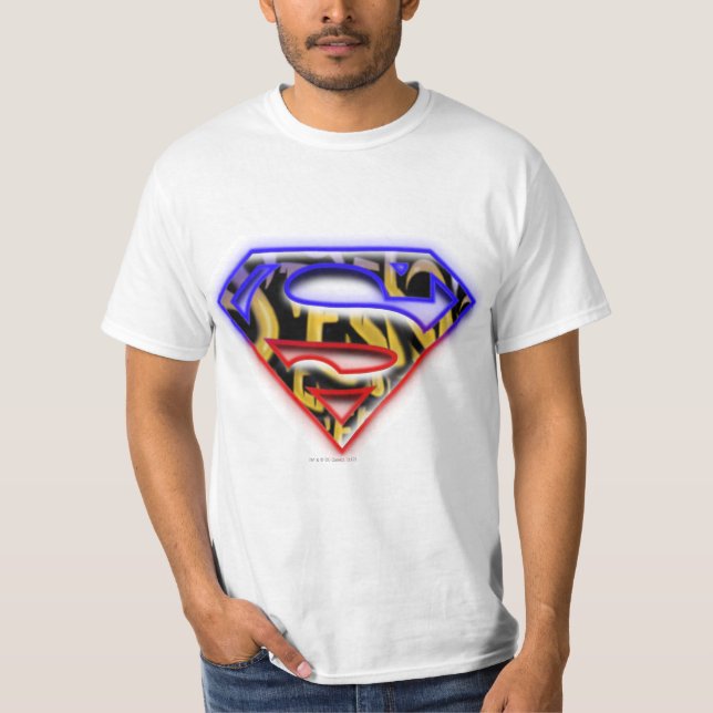 Superman S-Shield | Purple-Red Graffiti Logo T-Shirt (Front)