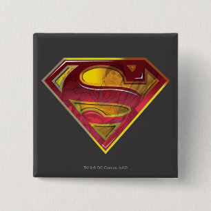 Superman S-Shield   Reflection Logo 15 Cm Square Badge