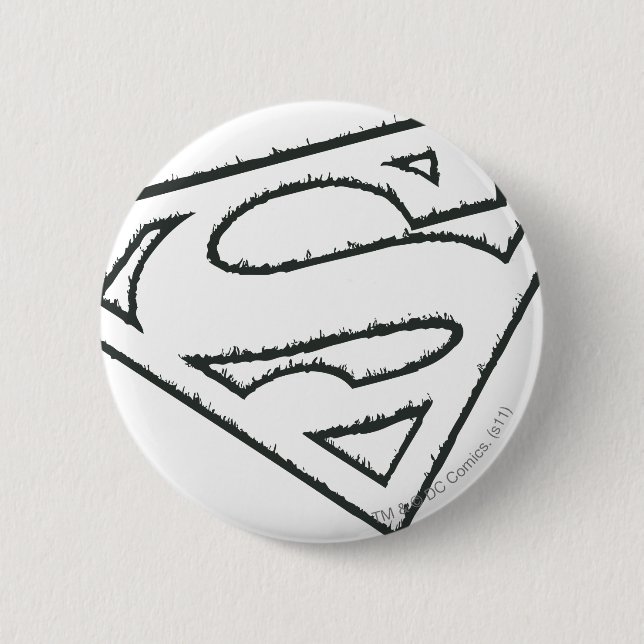 Superman S-Shield | Sideways Grunge Logo 6 Cm Round Badge (Front)