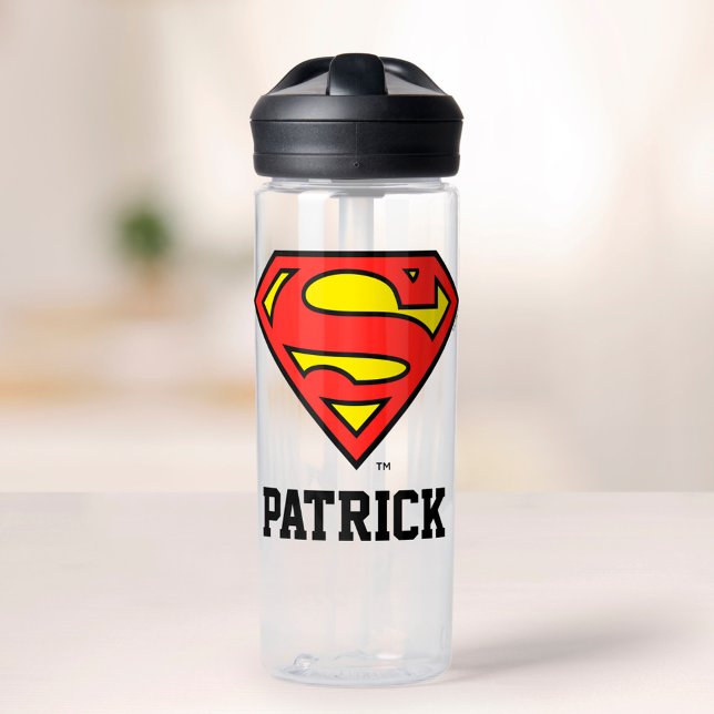 Superman S-Shield | Superman Logo | Add Your Name Water Bottle (Creator Uploaded)