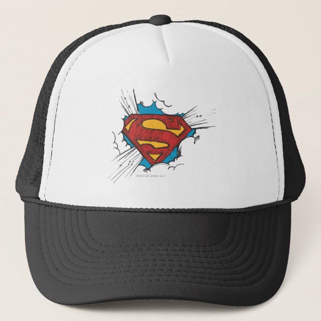 Superman S-Shield | Within Clouds Logo Trucker Hat (Front)