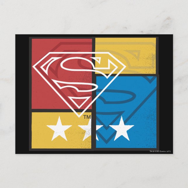 Superman Shield with Stars Postcard (Front)