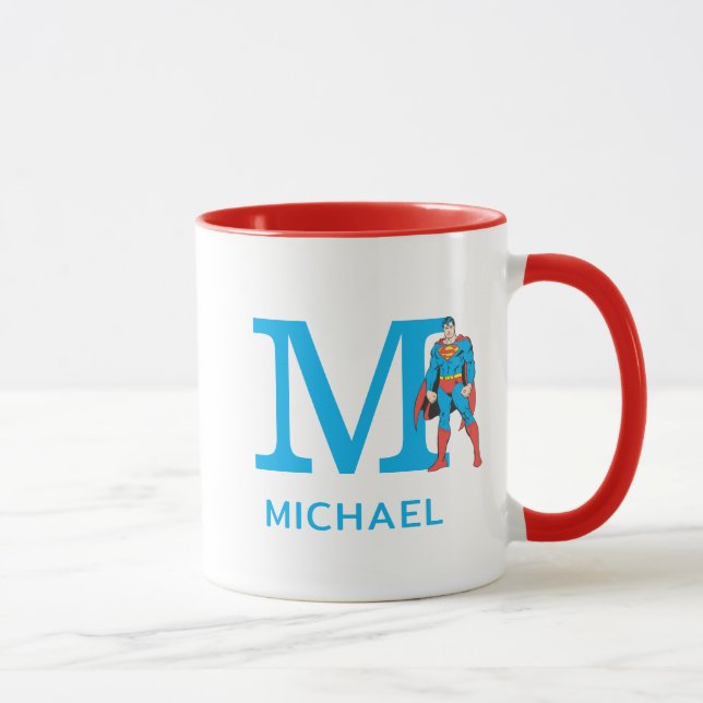Superman Standing | Add Your Monogram & Name Mug (Right)