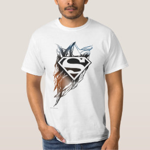 Superman Stylised Blue Orange Logo T-Shirt