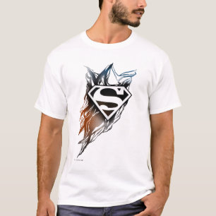 Superman Stylised Blue Orange Logo T-Shirt