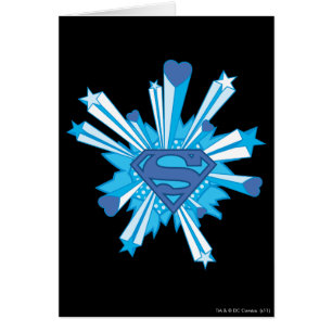 Superman Stylised Blue Shield Hearts Logo