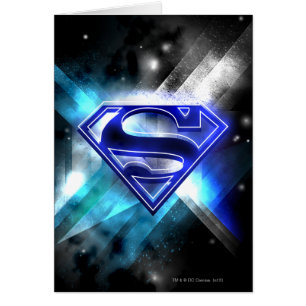 Superman Stylised   Blue White Crystal Logo