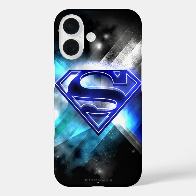 Superman Stylised | Blue White Crystal Logo Case-Mate iPhone Case (Back)