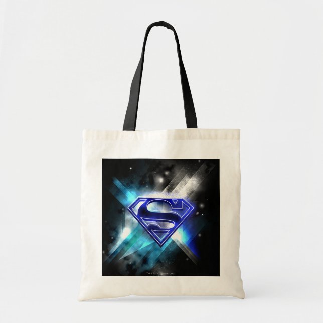 Superman Stylised | Blue White Crystal Logo Tote Bag (Front)