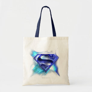 Superman Stylised Blue White Crystal Logo Tote Bag