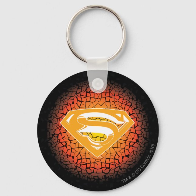 Superman Stylised | Crackle Logo Key Ring (Front)
