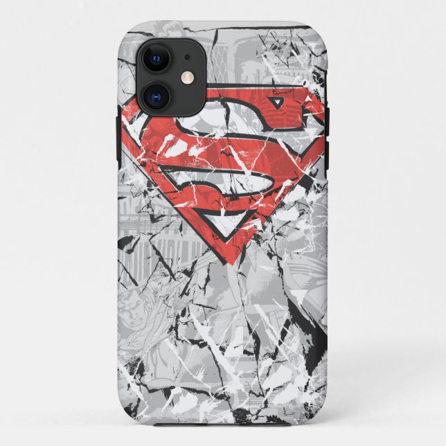 Superman Stylised | Crumpled Comic Logo Case-Mate iPhone Case (Back)