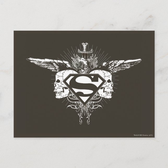 Superman Stylised | Dark Skulls Logo Postcard (Front)