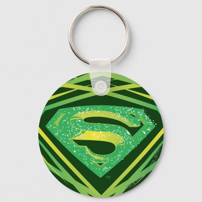 Superman Stylised | Green Decorative Logo Key Ring (Front)