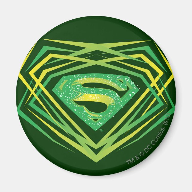Superman Stylised | Green Decorative Logo Magnet (Front)