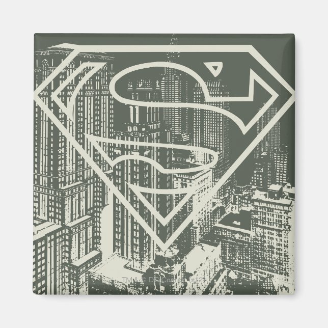 Superman Stylised | Green Metropolis Logo Magnet (Front)