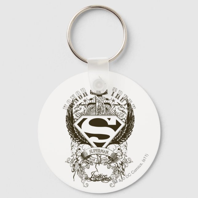 Superman Stylised | Honour, Truth and Justice Logo Key Ring (Front)