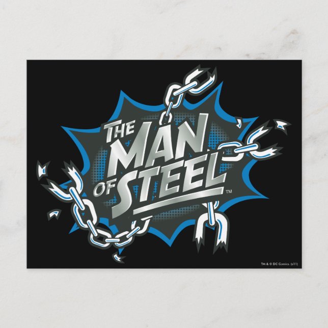 Superman Stylised | Man of Steel Splash Logo Postcard (Front)