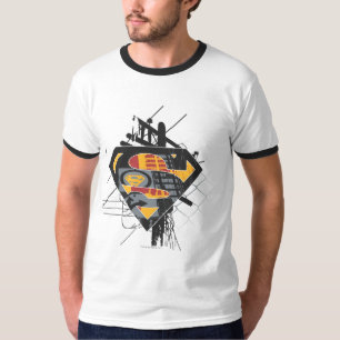 Superman Stylised   Powerlines Logo T-Shirt