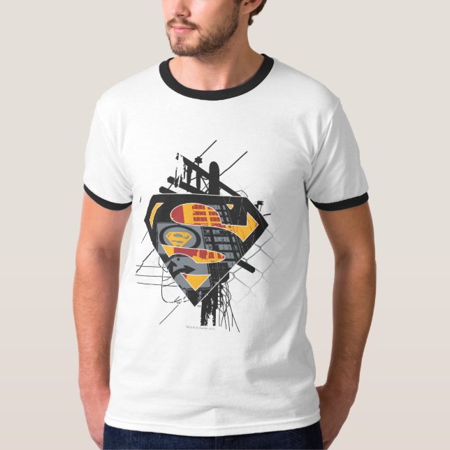 Superman Stylised | Powerlines Logo T-Shirt (Front)