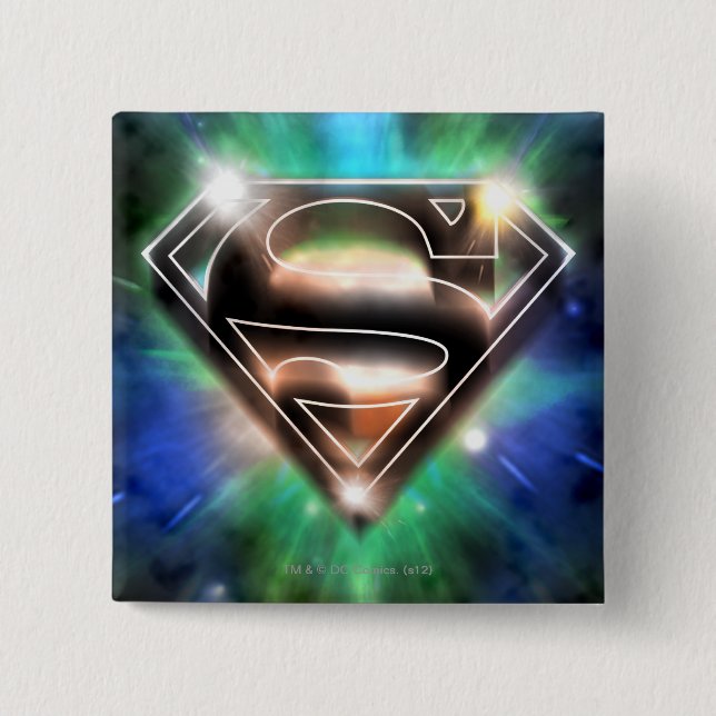 Superman Stylised | Shiny Burst Logo 15 Cm Square Badge (Front)
