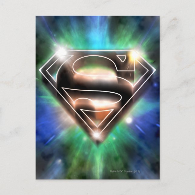 Superman Stylised | Shiny Burst Logo Postcard (Front)