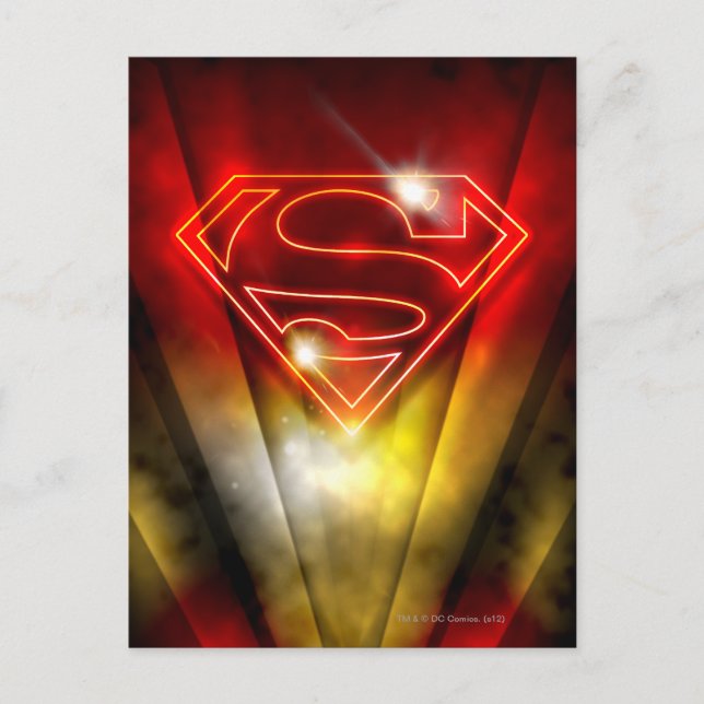 Superman Stylised | Shiny Red Outline Logo Postcard (Front)
