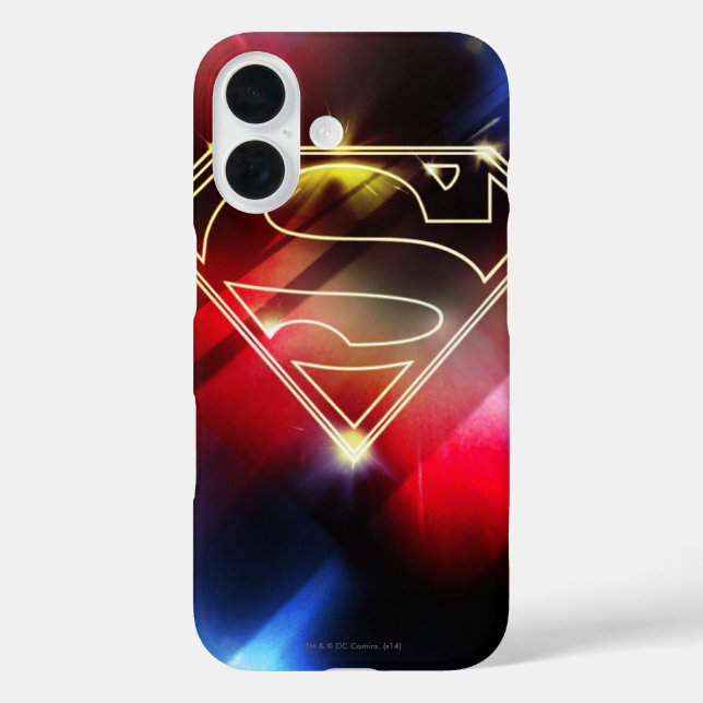 Superman Stylised | Shiny Yellow Outline Logo Case-Mate iPhone Case (Back)