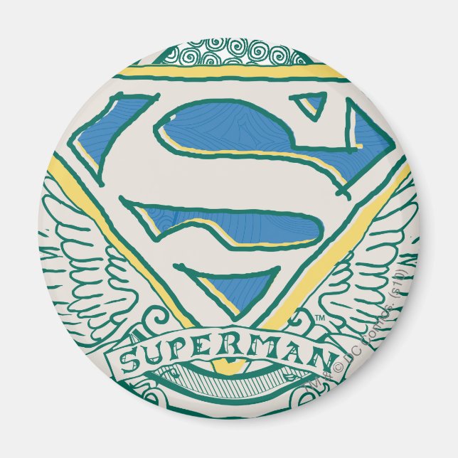 Superman Stylised | Sketched Crest Logo Magnet (Front)