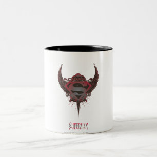 Superman Stylised   Skull and Wings Logo Two-Tone Coffee Mug