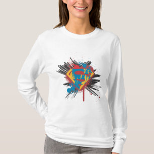 Superman Stylised   Splatter Logo T-Shirt