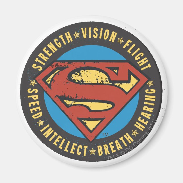 Superman Stylised | Strength Vision Flight Logo Magnet (Front)