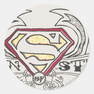 Superman Stylised   Texture Logo Classic Round Sticker