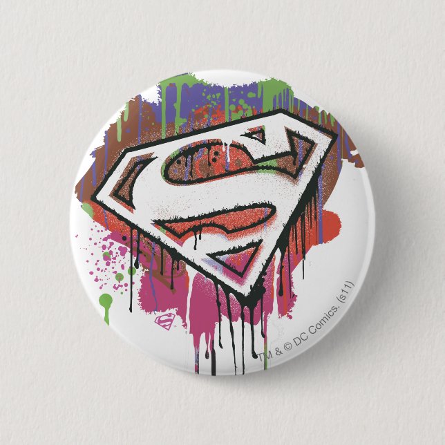 Superman Stylised | Twisted Innocence Logo 6 Cm Round Badge (Front)
