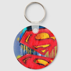 Superman Stylised   Urban Spraypaint Logo Key Ring