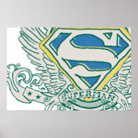 Superman Stylized | Sketched Crest Logo