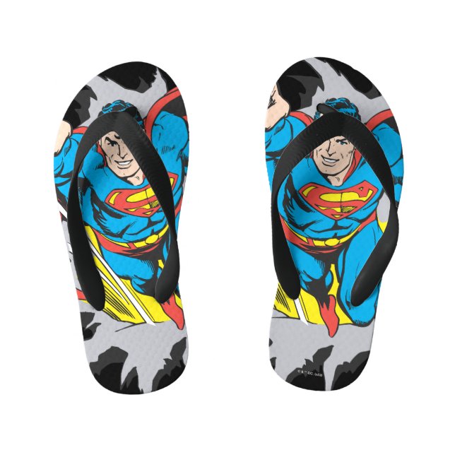Superman Tears Thru Kid's Jandals (Footbed)