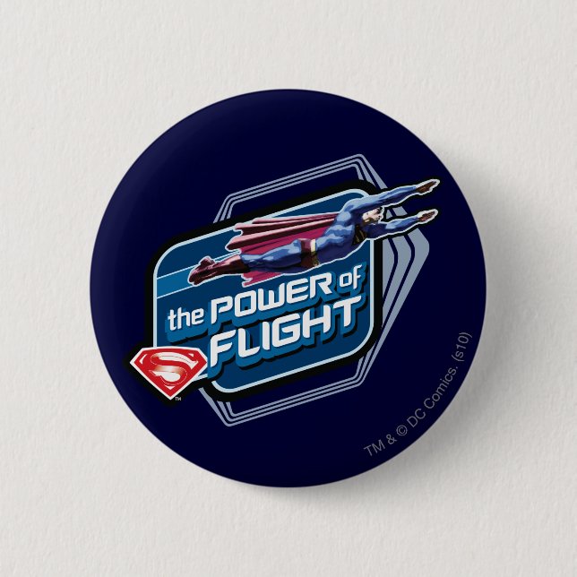 Superman The Power of Flight 6 Cm Round Badge (Front)