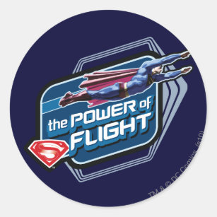 Superman The Power of Flight Classic Round Sticker