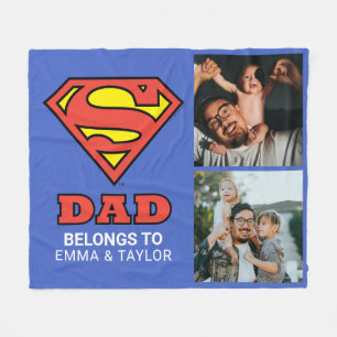 Superman "This Super Dad Belongs To" Fleece Blanket