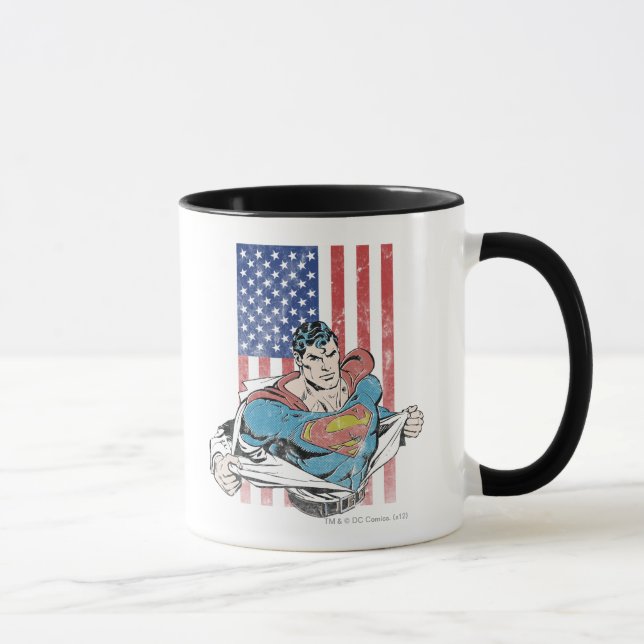 Superman & US Flag Mug (Right)