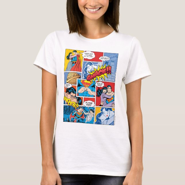 Superman Valentine's Day | Comic Book Collage T-Shirt (Front)