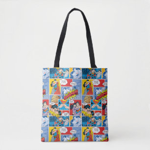 Superman Valentine's Day Comic Book Collage Tote Bag
