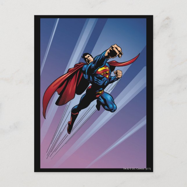 Superman with light streaks postcard (Front)