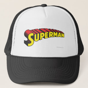 Superman Yellow Red Letters Logo Trucker Hat