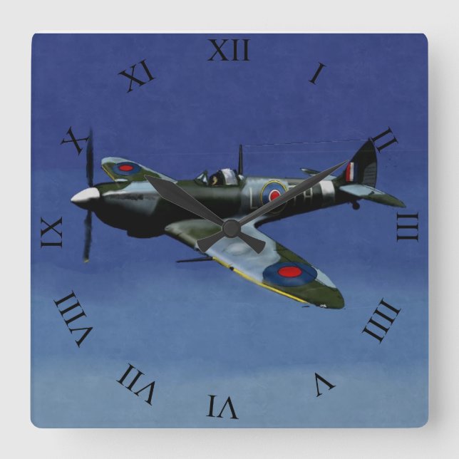 Supermarine Spitfire IX Wall Clock. Square Wall Clock (Front)