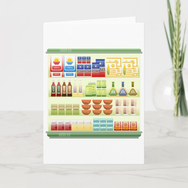 Supermarket Goods Shelf Greeting Cards (Front)