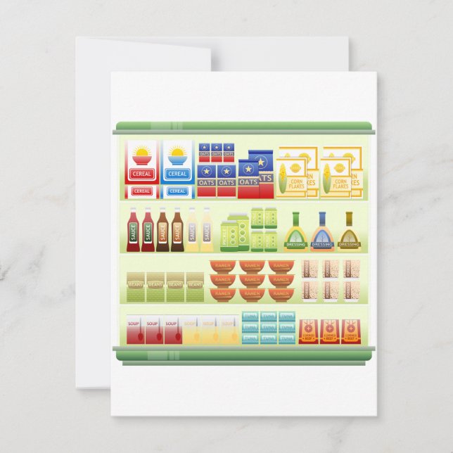 Supermarket Goods Shelf Invitations (Front)