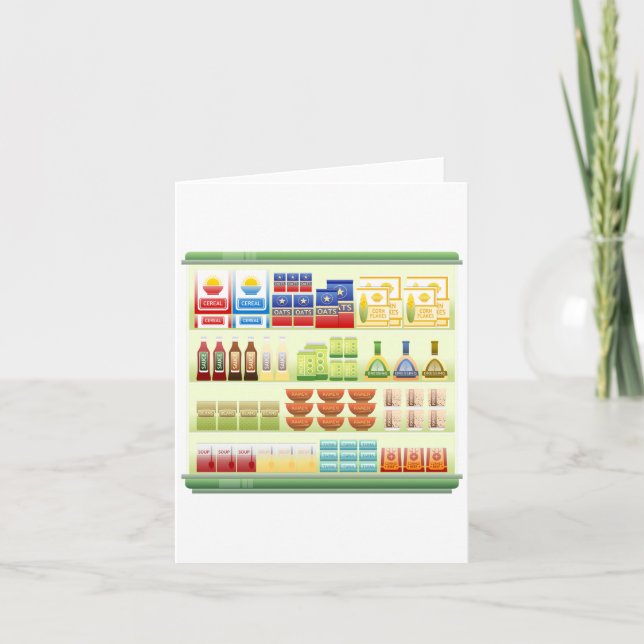Supermarket Goods Shelf Note Cards (Front)